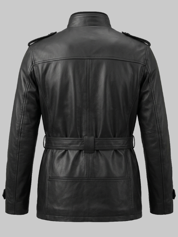 Men’s Black Leather Hunter Jacket 2