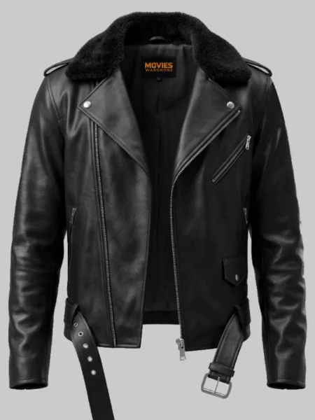 Mens Classic Biker Leather Jacket