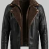 Black Leather Jacket With Inner Shearling