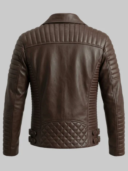 Brown Men Biker Leather Jacket