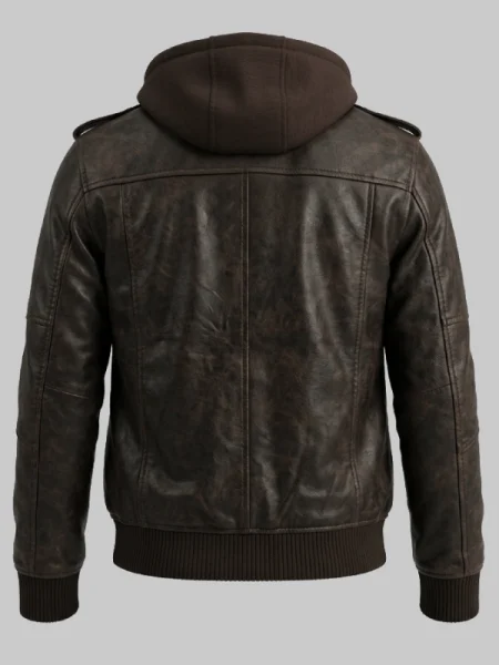 Mens Hooded Biker Jacket