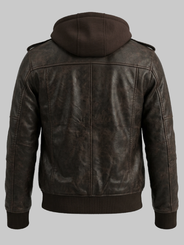 Mens Hooded Biker Jacket