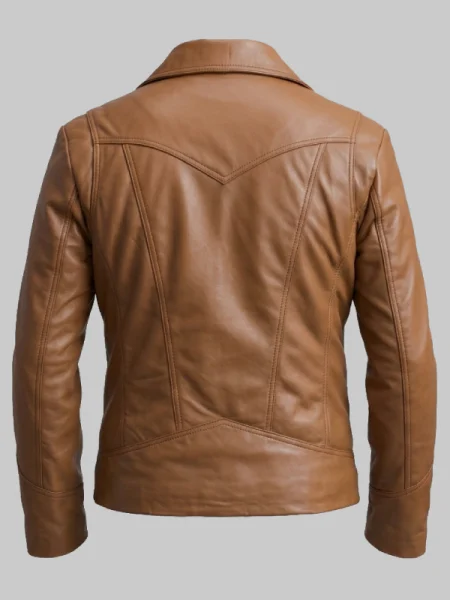 Old School Men's Tan Brown Leather Jacket