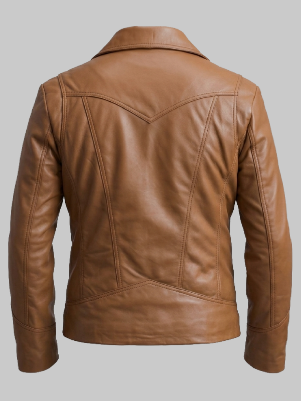 Old School Men's Tan Brown Leather Jacket