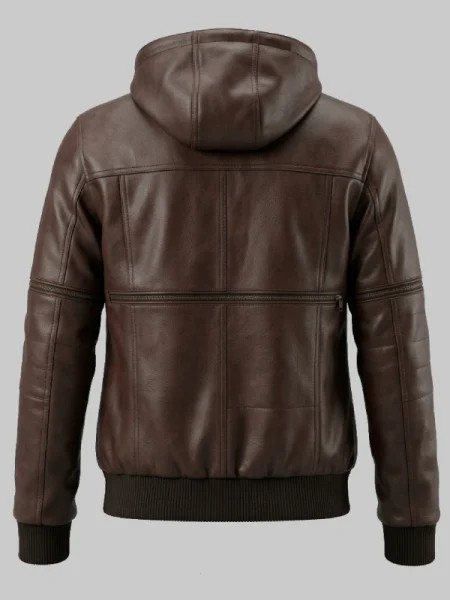 Unisex Brown Leather Bomber Jacket